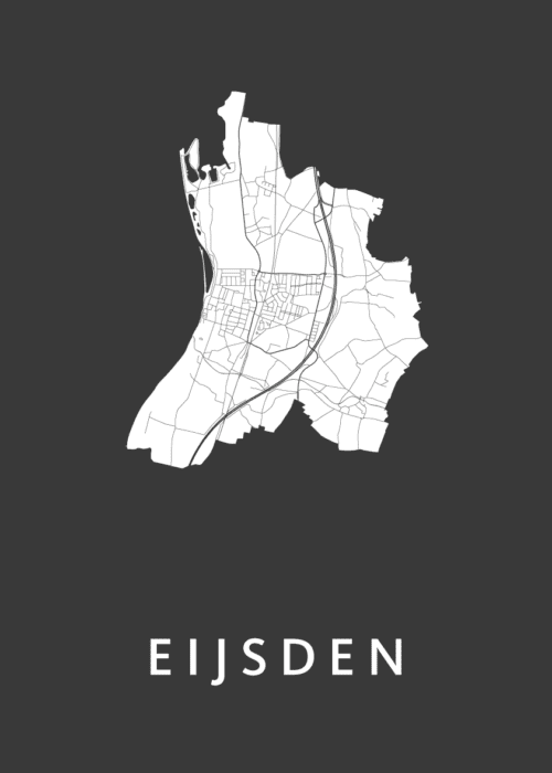 Eijsden Stadskaart - Black