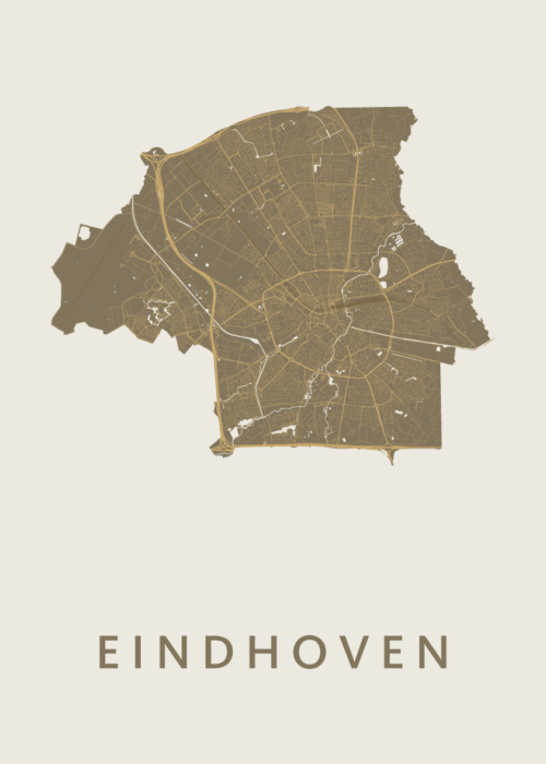 Eindhoven Stadskaart poster Gold