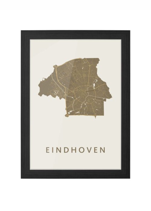 eindhoven stadskaart poster ingelijst in zwarte lijst