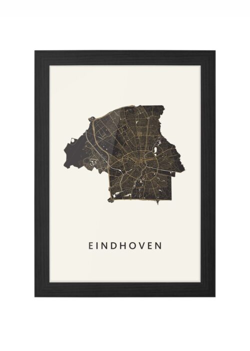 eindhoven stadskaart poster ingelijst in zwarte lijst