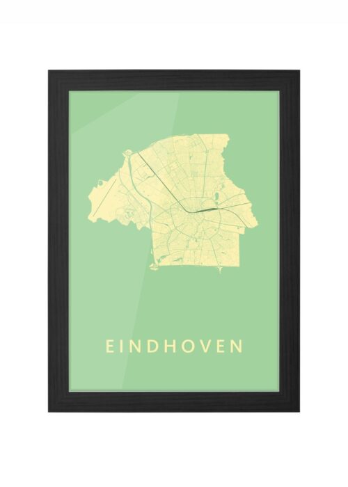 eindhoven stadskaart poster ingelijst in zwarte lijst
