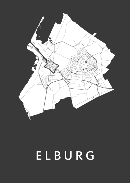 Elburg Stadskaart - Black