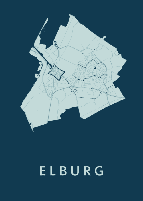 Elburg Feldgrau Stadskaart Poster Kopen