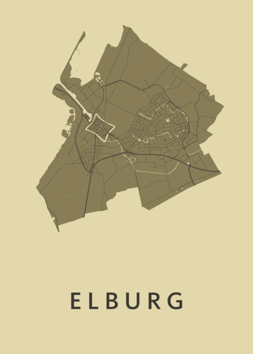 Elburg GoldenRod Stadskaart Poster Kopen