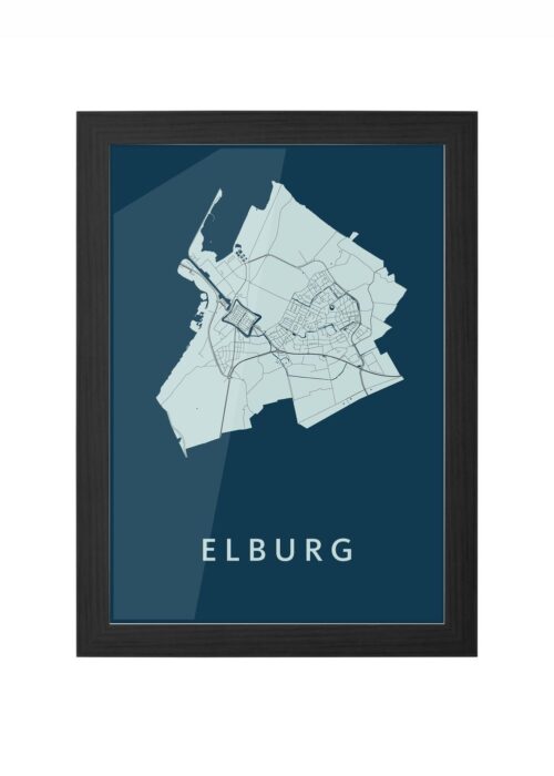 Elburg Navy Ingelijst in Zwart lijst Kopen | Kunst in Kaart