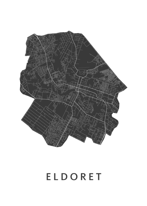 Eldoret Stadskaart Poster Kopen