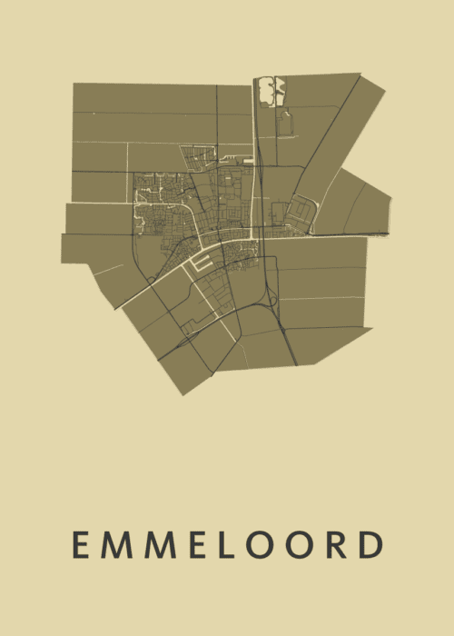 Emmeloord GoldenRod Stadskaart Poster Kopen