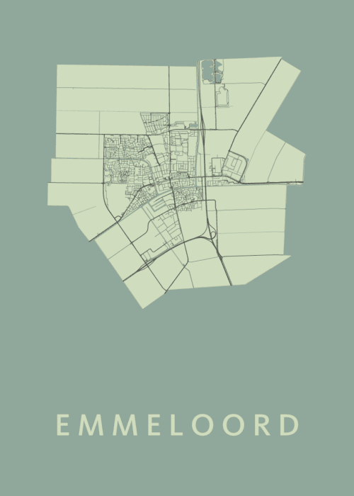 Emmeloord Olive Stadskaart Poster Kopen