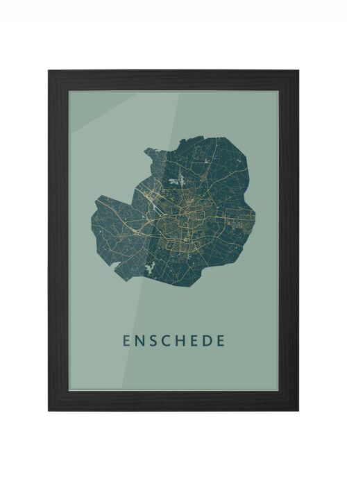 enschede stadskaart poster amazon ingelijst in zwarte lijst