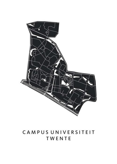 Campus Universiteit Twente Regiokaart Poster