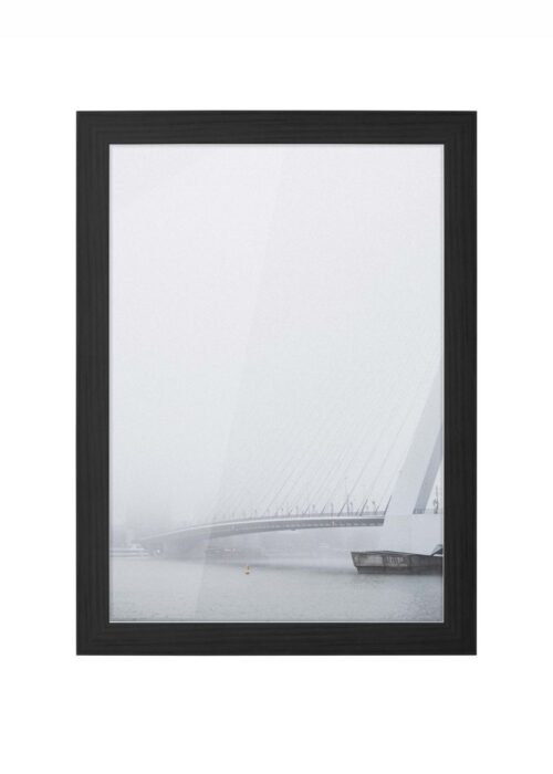 de erasmusbrug in de mist fotografie poster ingelijst in zwarte lijst