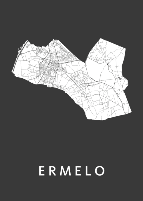 Ermelo Stadskaart poster Black