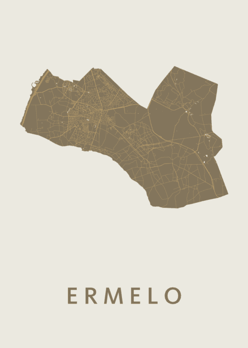 Ermelo Stadskaart poster Gold