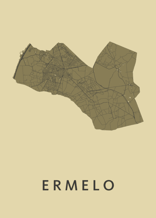 Ermelo Stadskaart poster GoldenRod