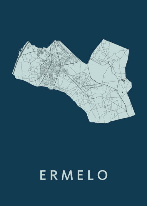 Ermelo Stadskaart poster Navy