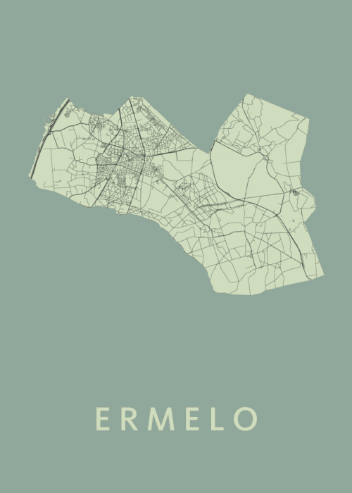 Ermelo Stadskaart poster Olive
