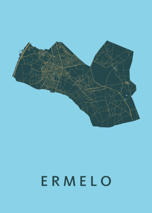 Ermelo Stadskaart poster Azure