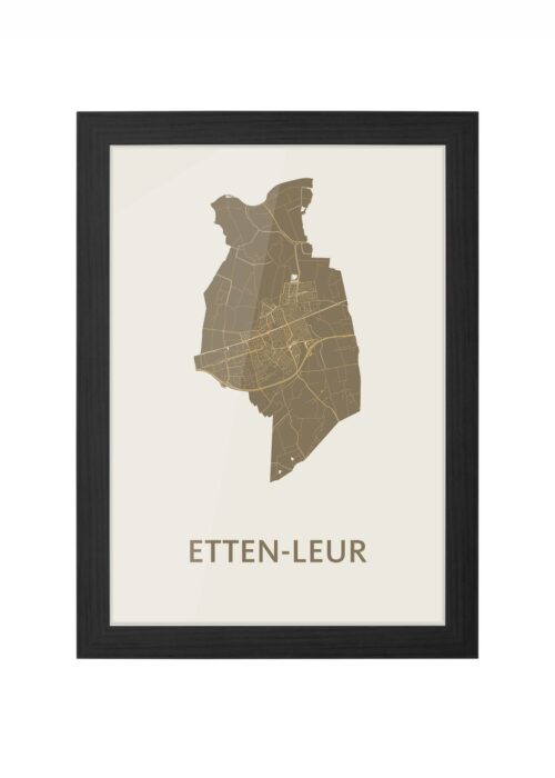 Etten-Leur Gold Ingelijst in Zwart lijst Kopen | Kunst in Kaart
