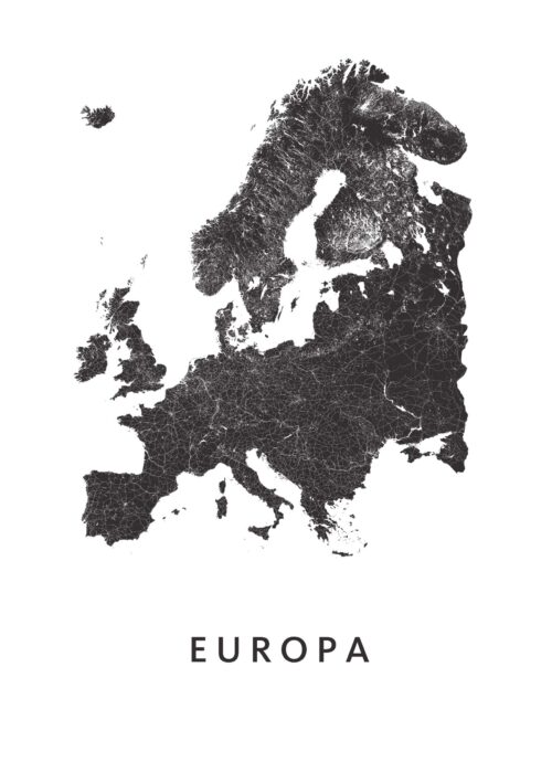 Europa continent kaart poster