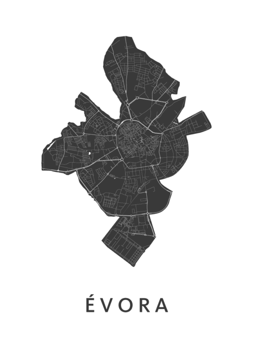 Évora Stadskaart Poster Kopen