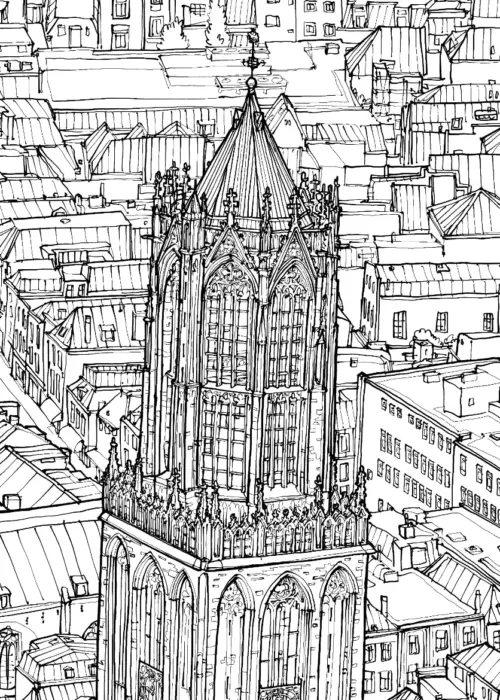 Zeefdruk Utrecht Domtoren