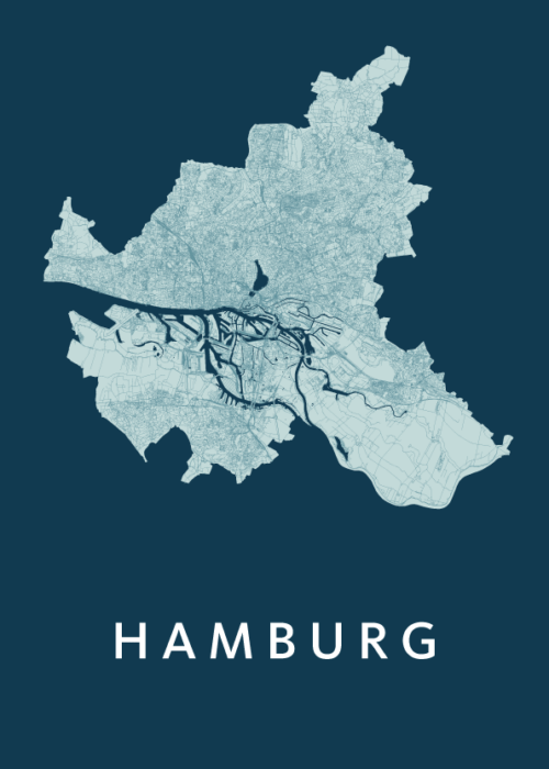 Hamburg Feldgrau Stadskaart Poster Kopen
