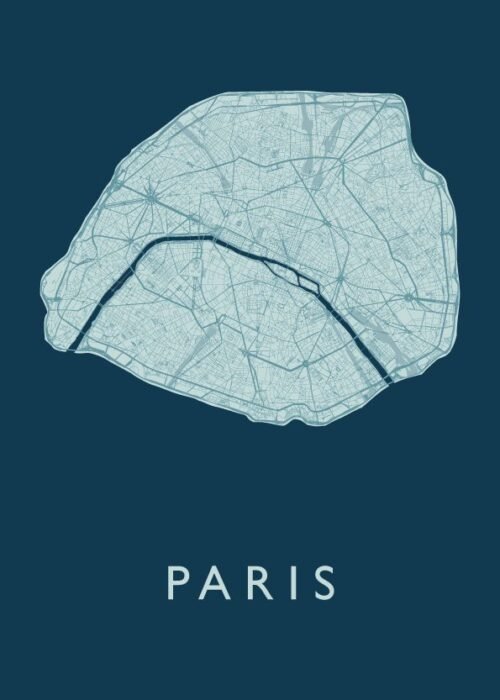 Parijs stadskaart poster Feldgrau