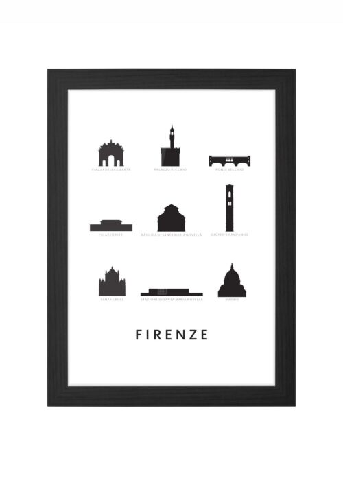 Firenze - Architectuur Print ingelijst in zwarte lijst