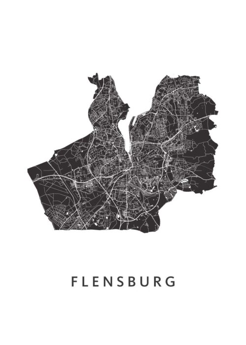 Flensburg Stadskaart Poster