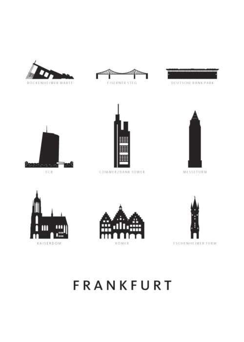 Frankfurt - Architectuur - Wit Poster