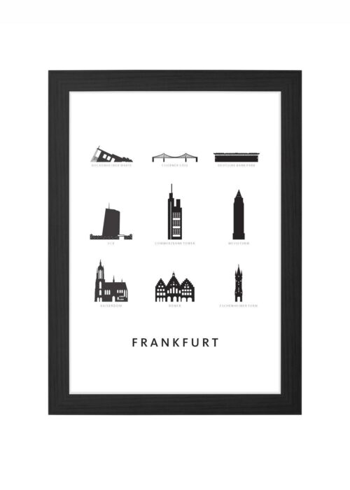 Frankfurt - Architectuur Print ingelijst in zwarte lijst