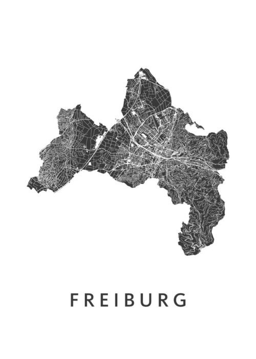 Freiburg Kaart Poster