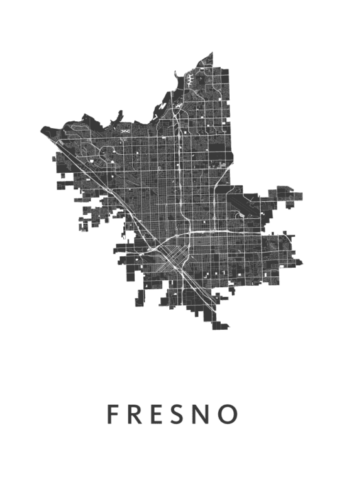 Fresno Stadskaart Poster Kopen