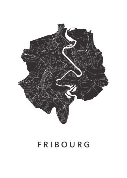 Fribourg Stadskaart Poster Kopen