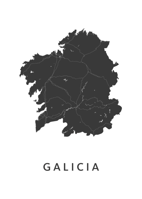 Galicia Regiokaart Poster