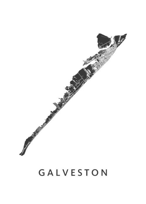 Galveston Stadskaart Poster Kopen