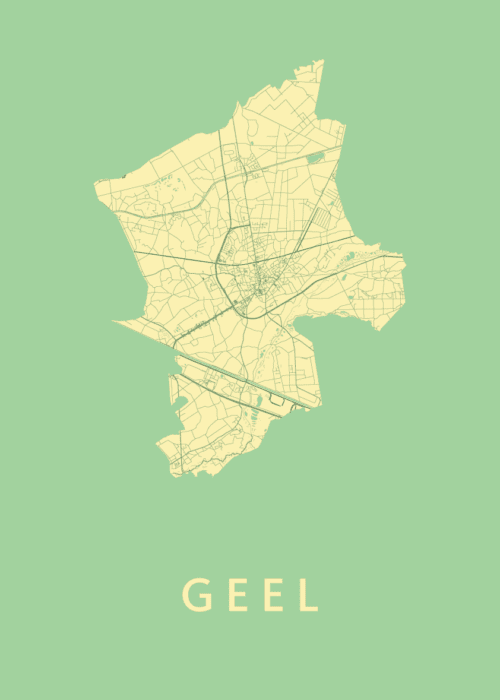 Geel Spring Stadskaart Poster Kopen