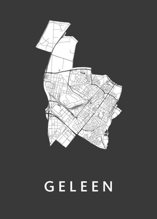 Geleen Stadskaart - Black