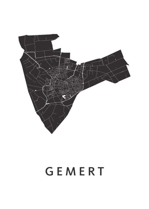 Gemert White Stadskaart Poster Kopen