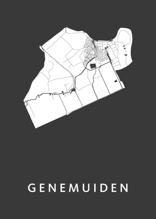 Genemuiden Stadskaart - Black