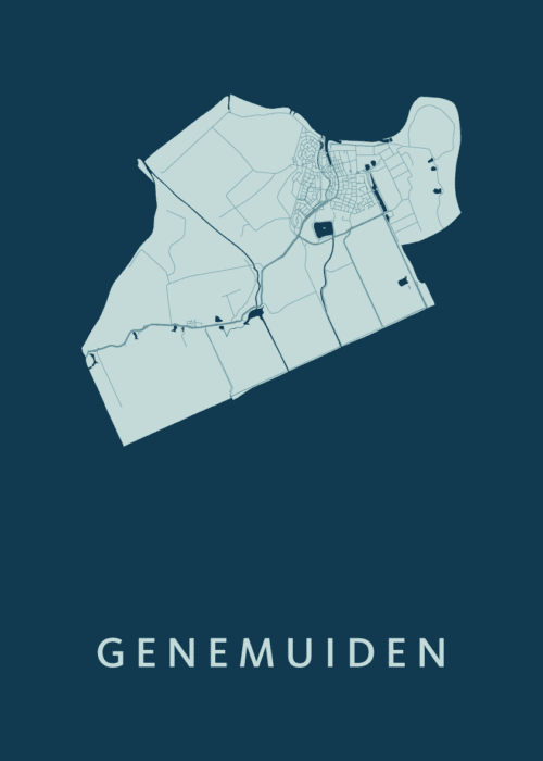 Genemuiden Feldgrau Stadskaart Poster Kopen