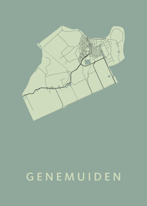 Genemuiden Olive Stadskaart Poster Kopen