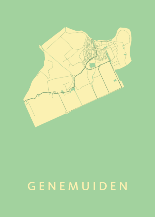 Genemuiden Spring Stadskaart Poster Kopen