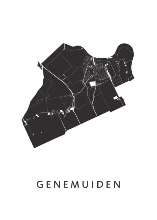 Genemuiden White Stadskaart Poster Kopen