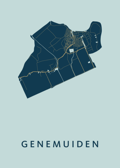 Genemuiden Prussian Stadskaart Poster Kopen