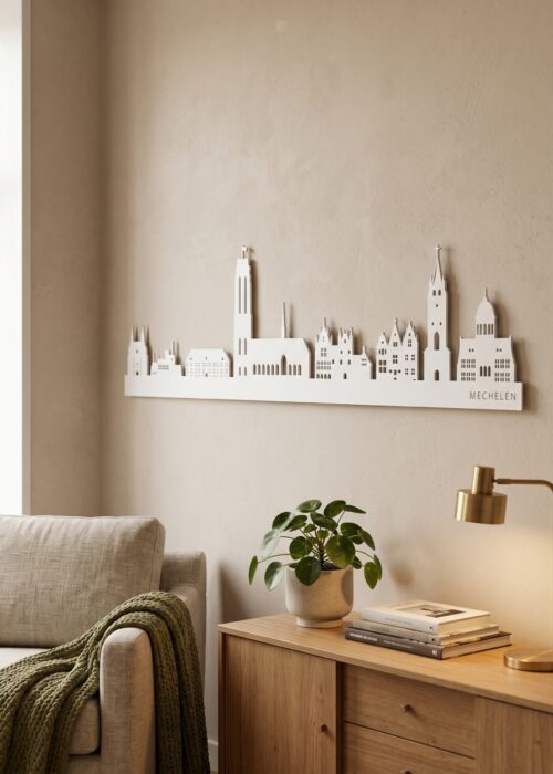 Houten Skyline van Mechelen