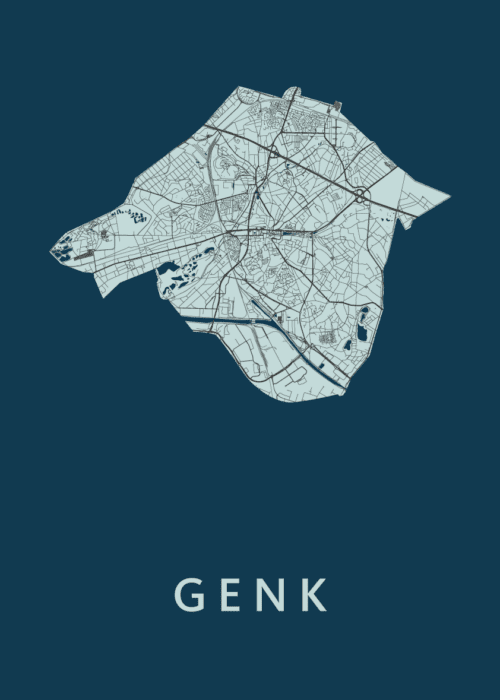 Genk Navy Stadskaart Poster Kopen