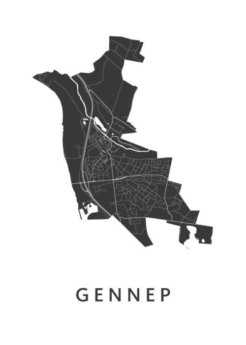 Gennep stadskaart poster