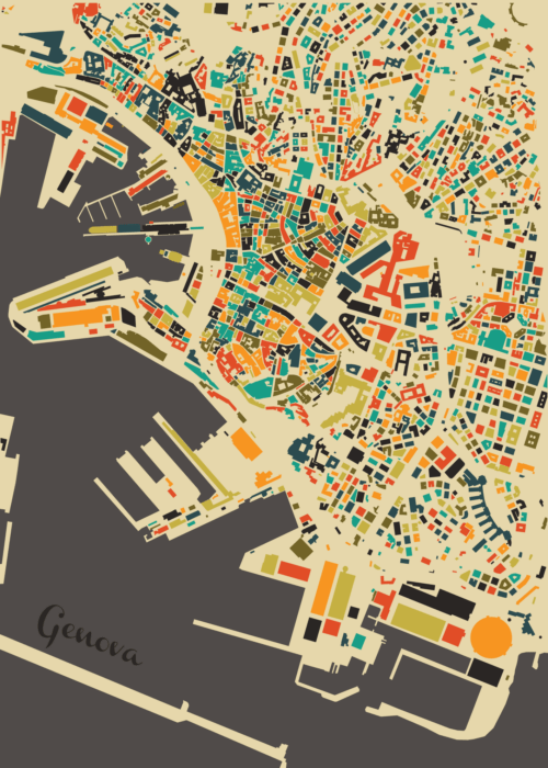 Genova Stadskaart Poster Kopen
