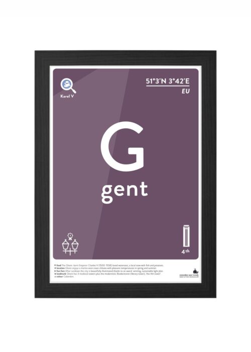 gent typografie poster ingelijst in zwarte lijst